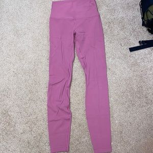 Lulu lemon high rise wunder under pink leggings